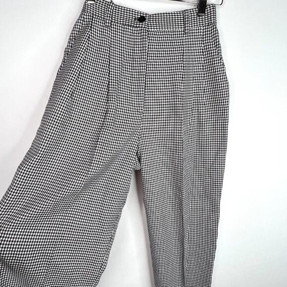 Vintage Casual Corner Houndstooth High Waited Pleat Front Trousers XS - Picture 7 of 11